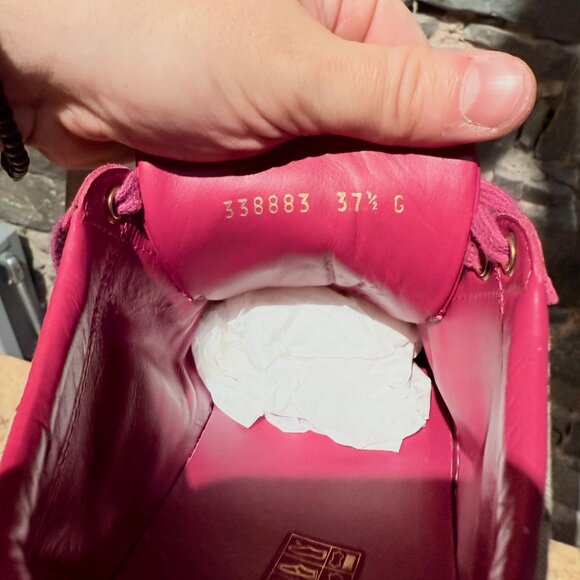 Gucci Beige GG Canvas Fuchsia Leather Brooklyn Low-top Sneakers - Picture 12 of 14